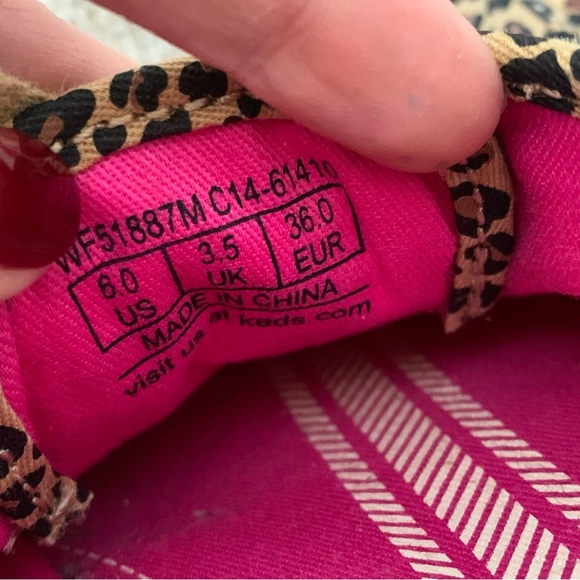 Cheetah Leopard Heart Print Keds Size 6 - Picture 6 of 11